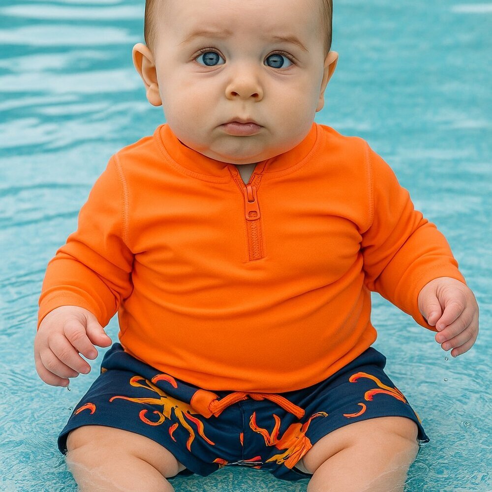 Carter's Just One You Rash Guard Octopus Swimsuit Set Baby Boys UPF 50+ Size 9M